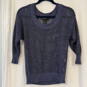 INC Metallic Shimmer Size XS Women’s Open Knit Fishnet Top‎ Nautical Fisherman